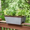 Southern Patio 24 Inch Westlake Outdoor Deck Rail Textured Resin Garden Flower Herb Planter w/ UV Protectors, Rustic Galvanized (2 Pack) - 3 of 4