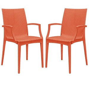 LeisureMod Mace Indoor/Outdoor Dining Armchairs (Set of 2) - 1 of 4