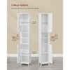 Tall Bathroom Cabinet with Lights, Slim Bathroom Storage Cabinet, Freestanding Narrow Cabinet with Adjustable Shelves, for Small Spaces, Modern - 3 of 4