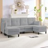 Mjkone Corduroy U-Shape Modular Convertible Sectional Sofa Couch,Upholstered 4-Seater Sofa with Movable Ottoman - 4 of 4