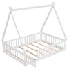 JUJABU Full Tent-shaped Floor Bed with Guardrails, Slats and Door - 2 of 4