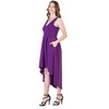Womens Sleeveless V-Neck High Low Pleated Fit N Flare Pocket Midi Dress - 24seven Comfort Apparel™ - 2 of 4