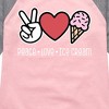 Girls' - Instant Message - Peace Love Ice Cream Shirt Tail Raglan Graphic T-shirt - 2 of 4
