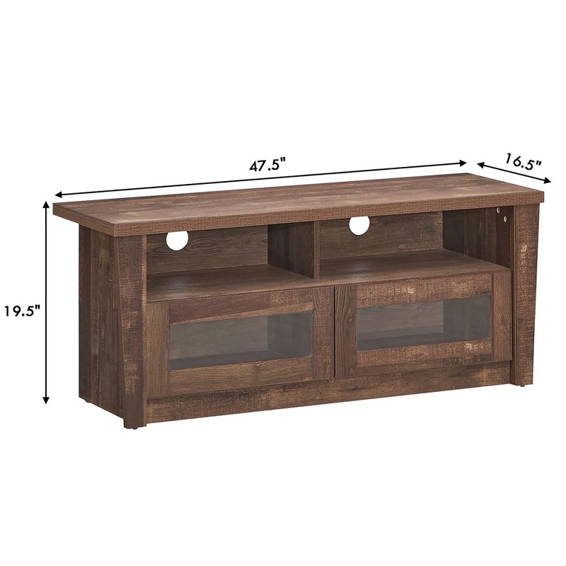 Costway TV Stand Entertainment  Center Hold up to 55'' TV with 2 Shelves & 2 Door Cabints, 3 of 11