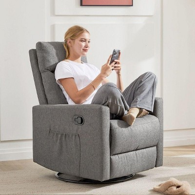 Streamdale Manual Recliner Chair Winback Single Sofa,Grey