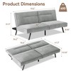 VIpbear 70.5in Folding Small Loveseat Sleeper Recliner for Living Room Convertible Futon Sofa Bed,Memory Foam Futon Couch with Adjustable Backrest - 2 of 4