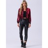 INSPIRE CHIC Women's Party Sequin Sparkle Long Sleeve Cropped Length Zipper Bomber Jacket - 3 of 4