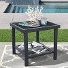 17.7'' Modern Square End Tables for Living Room; Rustic Aluminum Outdoor Side Table - 2 of 4