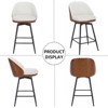 Swivel Bar Stools Set of 2, Counter Height Upholstered Barstools with Back for Kitchen Island, 26 Inch Modern Bar Stool Chairs with Metal Legs - 3 of 4