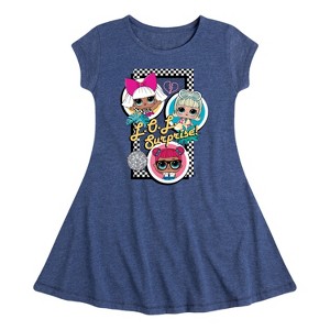 Girls' - LOL Surprise! - Retro Style Dolls Fit & Flair Cap Sleeve Dress - 1 of 2