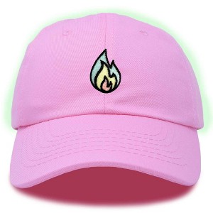 Dalix Fire Embroidered Lit Flame Dad Hat Cotton Baseball Cap Adjustable Mens - 1 of 4