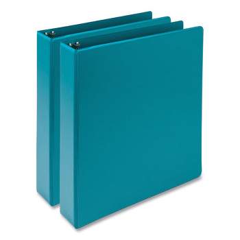 Samsill Earth's Choice Plant-Based Economy Round Ring View Binders, 3 Rings, 1.5" Capacity, 11 x 8.5, Teal, 2/Pack