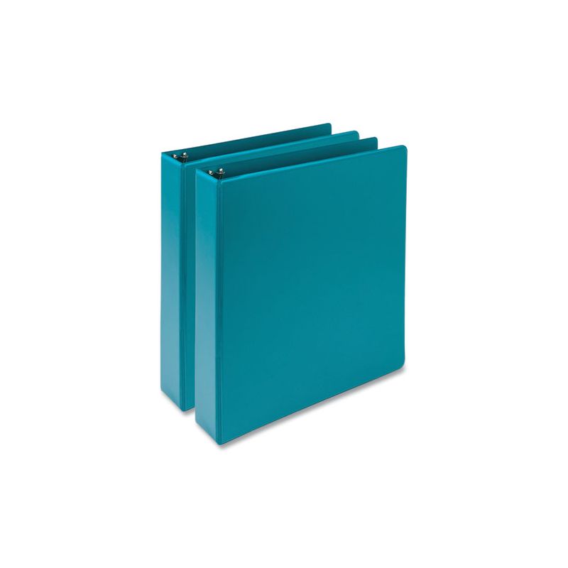Samsill Earth's Choice Plant-Based Economy Round Ring View Binders, 3 Rings, 1.5" Capacity, 11 x 8.5, Teal, 2/Pack, 1 of 5