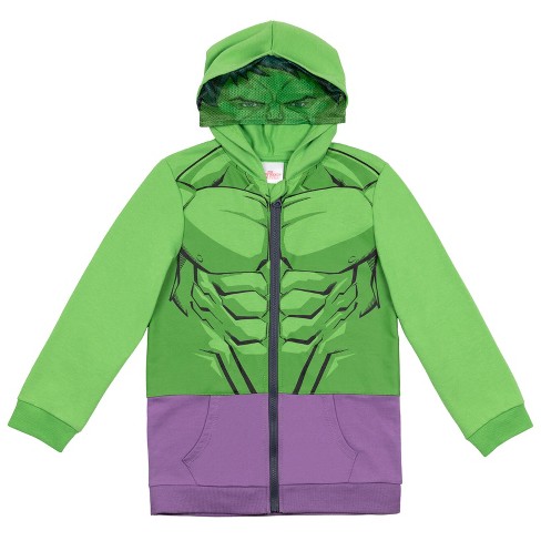 Marvel Avengers Hulk Toddler Boys Fleece Zip Up Cosplay Hoodie The Hulk 3t  : Target