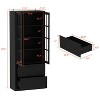 Famapy 31.5''W  Glass Doors Display Cabinet Wooden Pantry Organizer - 4 of 4