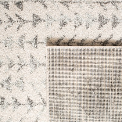 Ivory and Grey Hand-knotted 6' x 9' Synthetic Area Rug