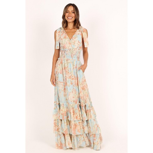 Hilary Pleated Maxi Dress - Pink Floral