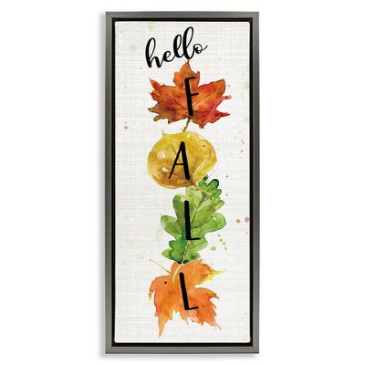 Stupell Industries Hello Fall Autumn Greeting, 11" x 25"