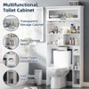Over The Toilet Storage Cabinet with Transparent Door, Multi Layer Shelves & Toilet Rack - 4 of 4