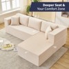 Mjkone W106'' Modern 2-Piece Free Combination Corduroy Upholstered L-Shaped Modular Sectional Sofa With Right Chaise And Pillows - 4 of 4