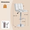 Costway Set of 4 PU Leather Bar Stool Swivel Bar Chair w/ Adjustable Height - 3 of 4