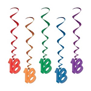Beistle Celebrate Your Milestone Event with these Colorful Whirls from Beistle, 3', (10/Pkg) - 1 of 4