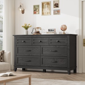 7 Dresser for Bedroom, 54" Wide Drawer Dresser with Storage Freestanding, Wooden Closet Storage Chest for Living Room, Bedroom, Office - 1 of 4