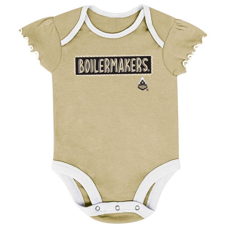 NCAA Purdue Boilermakers Infant Girls&#39; 3pk Bodysuit Set, 4 of 5