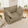 Corduroy Slipcovered Armchair, Deep Seat Single Sofa with Removable Cover, 1 Back Cushion & 2 Oversized Pillows, 300lb Capacity - 2 of 4