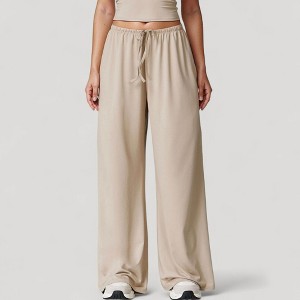 Anna-Kaci Active Women's Wide Leg Lounge Pants with Drawstring Waist and Relaxed Fit for All-Day Comfort - 1 of 4