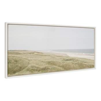 18" x 40" Sylvie Serene Coastal Landscape Framed Canvas by Creative Bunch White - Kate & Laurel All Things Decor