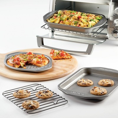Circulon Total Gray Nonstick Toaster Oven and Pizza Pan Set, 4 Piece