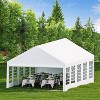 Heavy Duty Outdoor Party Tent w/ Removable Sidewalls, Large White Wedding/Event Canopy w/ Steel Frame - 2 of 4