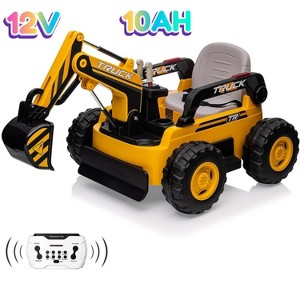 Jojoka 12V Ride On Excavator for Kids with Remote Control, Realistic Electric Digging Arm, 4WD, Music,Lights, Electric Car Toy for Boys Girls - 1 of 4
