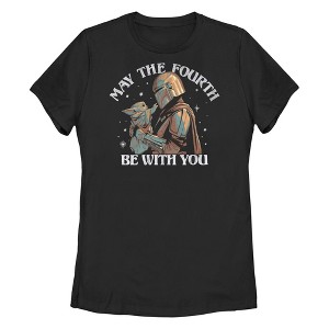 Women's Star Wars: The Mandalorian The Mandalorian and Grogu May the Fourth Be With You T-Shirt - 1 of 4