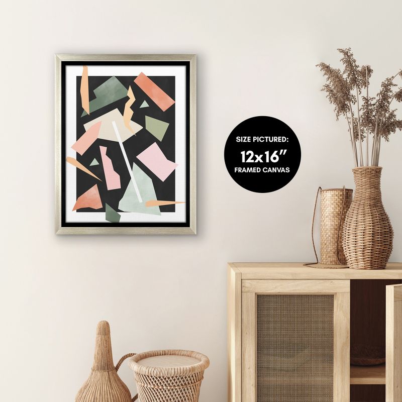 Americanflat - Mid Century Modern Geometric Pink And Green 3 by The Print Republic Floating Canvas Frame - Modern Wall Art Decor, 4 of 7