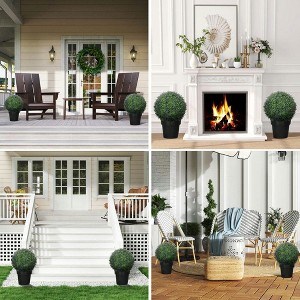 Resenkos 2 Pack Artificial Plant Lavender Topiary Balls, 16.5 Inch Purple - 1 of 4