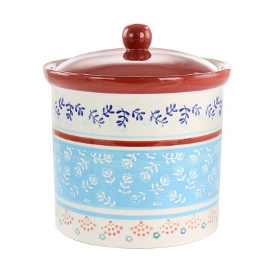 Gibson Home Village Vines 1.2 Quart Stoneware Canister With