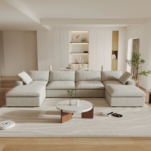 WJShome 6-Piece Cloud Modular Sectional Sofa,160.6"Down Filled Couch for Living Room,Sofa Cover Washable & Removable - 1 of 4
