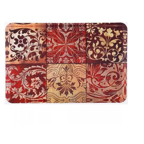 Red Mosaic Antifatigue Kitchen Mats