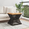 vidaXL Coffee Table with Wire Base Black 15"x15"x15" Solid Wood Acacia - 3 of 4