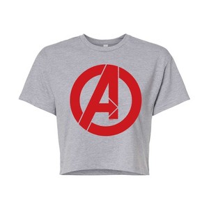 Women's - Marvel - Avengers A Logo Cropped Graphic T-Shirt - 1 of 4