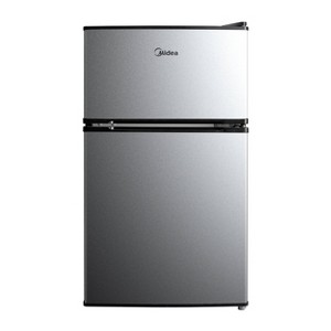 Midea 3.1 cu ft Compact Refrigerator Stainless Steel: Energy Star, Top Door Freezer, Dorm Fridge, Reversible Door - 1 of 4