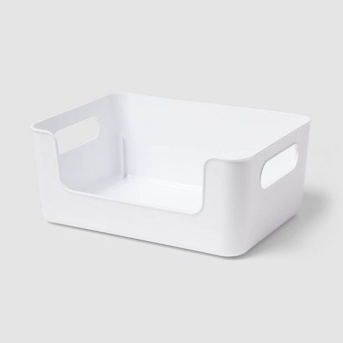 Simple White Kitchen Pantry Storage Bins Plastic Storage Bins