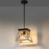 DORESshop 1-Light Vintage Industrial Pendant Light with Dark Wood Finish and Iron Rod, E26 Socket, Non-Integrated Bulb - 2 of 4