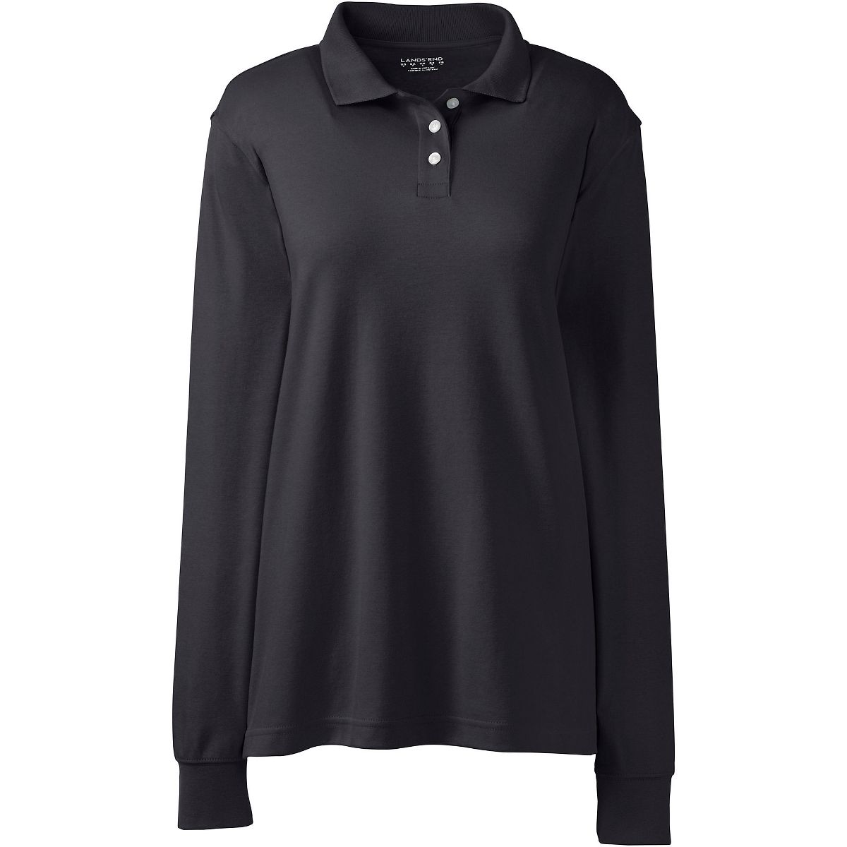 Lands' End School Uniform Women's Long Sleeve Interlock Polo Shirt - thumbnail 3