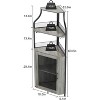 Jojoka 61'' Tall Corner Bar Cabinet with Adjustable Shelves, 5-Tier Industrial Bar Cabinet with Glass Holder, Gold - 2 of 4