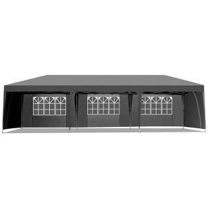Karl Home | 30 Ft. W x 10 Ft. D Heavy Duty Pop-Up Party Tent Canopy with 8 Sidewalls, Sandbags, Roller Bag - 1 of 4