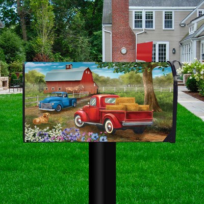 Happy Fall Pickup Truck Magnetic Mailbox Cover - Standard Size, Briarwood Lane