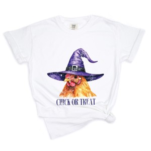 Simply Sage Market Chick Or Treat Watercolor Distressed Garment Dyed Tee - 1 of 4